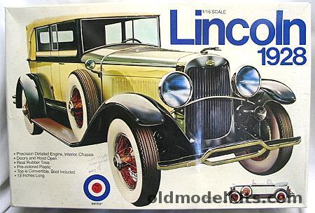 Entex 1/16 1928 Lincoln Convertible or Sedan (Deitrich body), 8203 plastic model kit